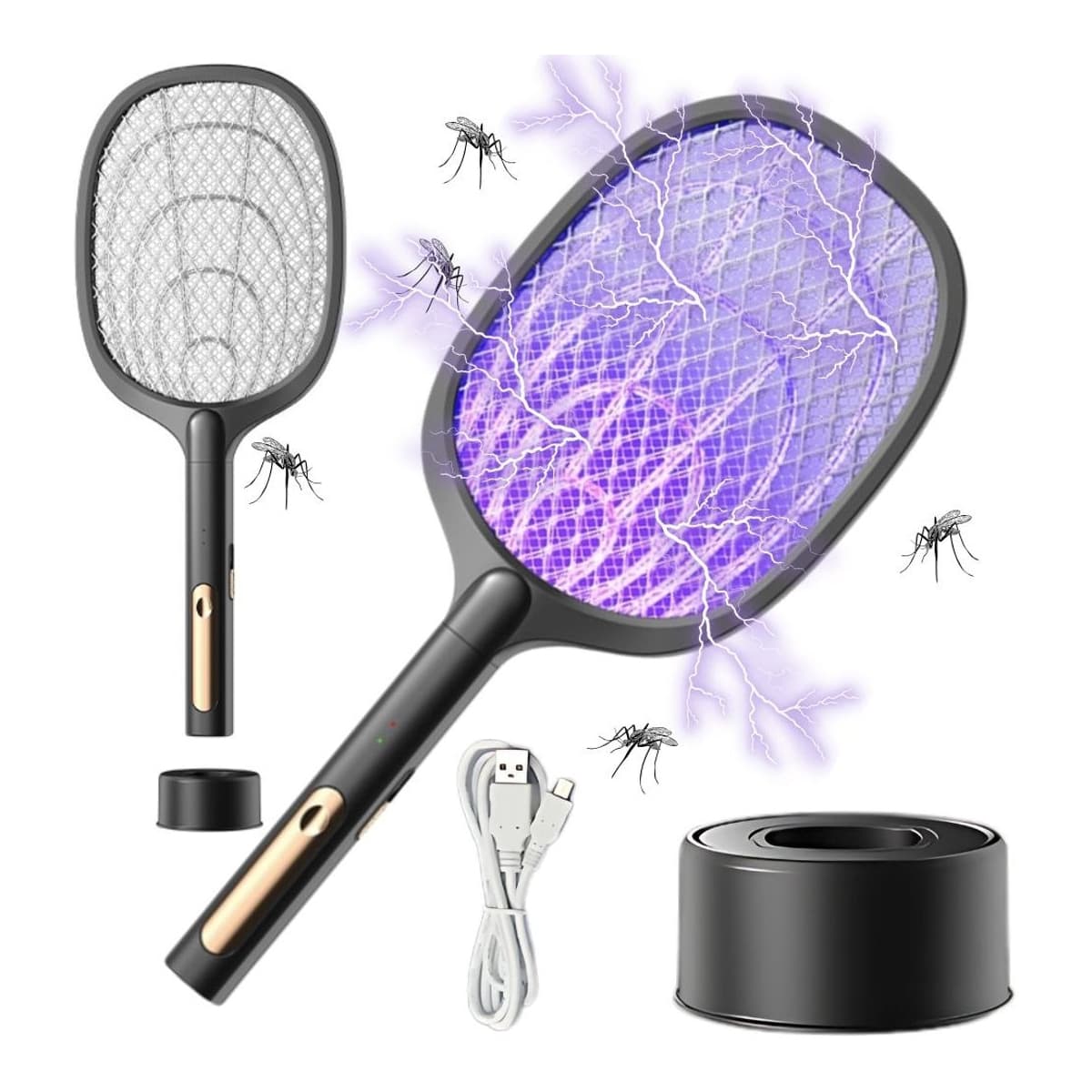 Elektrisk flugsmälla med UV-lampa och ställ