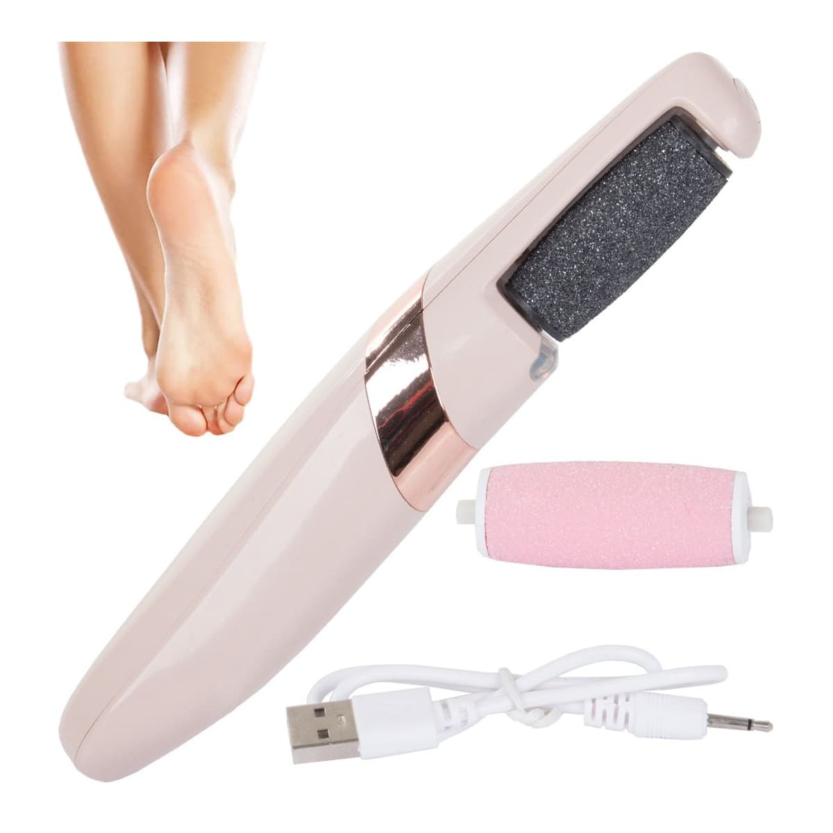 Elektrisk fotfil med LED-belysning, 19 cm