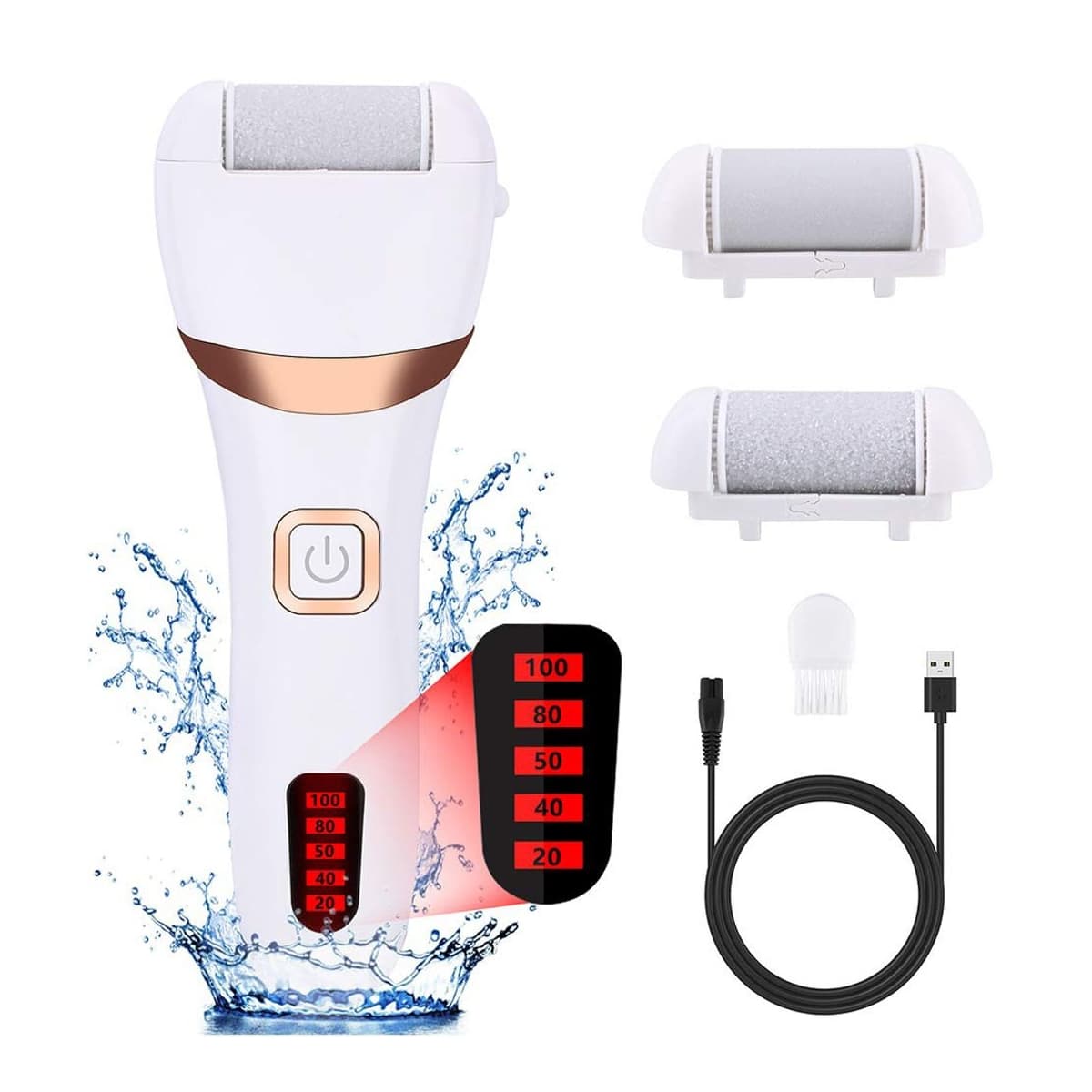 Elektrisk fotraspel med LCD-display, 120 min