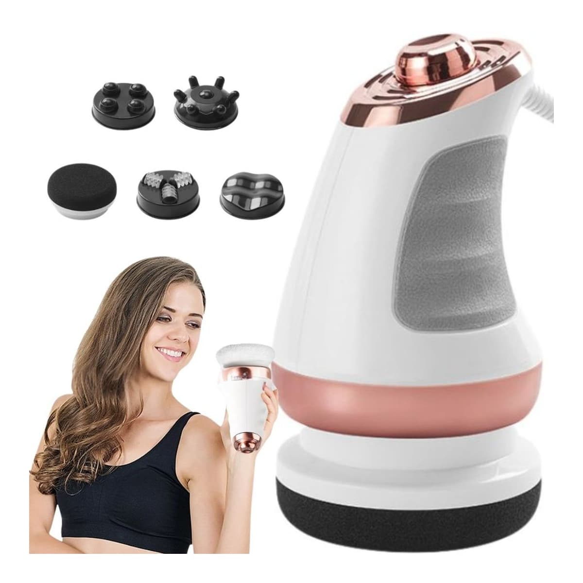 Elektrisk kroppsmassör med 5 tillbehör, 28W