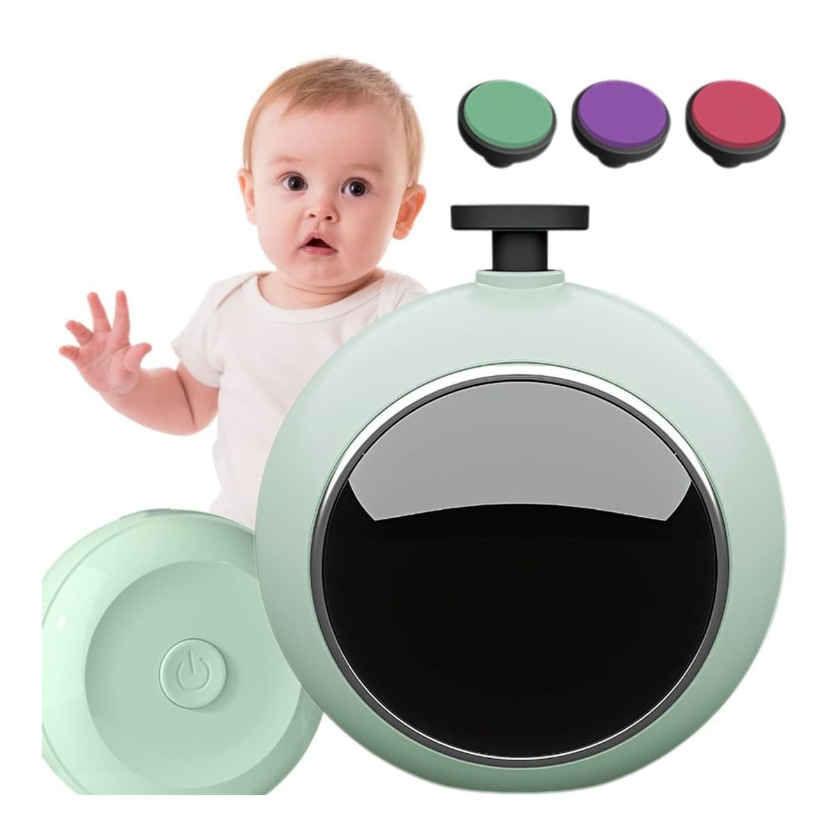 Elektrisk nagelfil med 3 tillbehör, bärbar