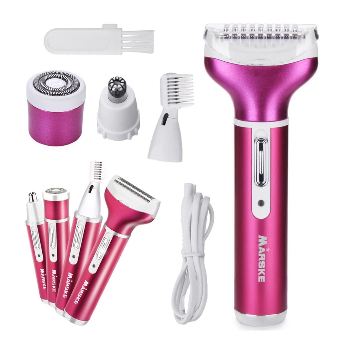 Epilator 4-i-1 med USB-laddning, mörkrosa