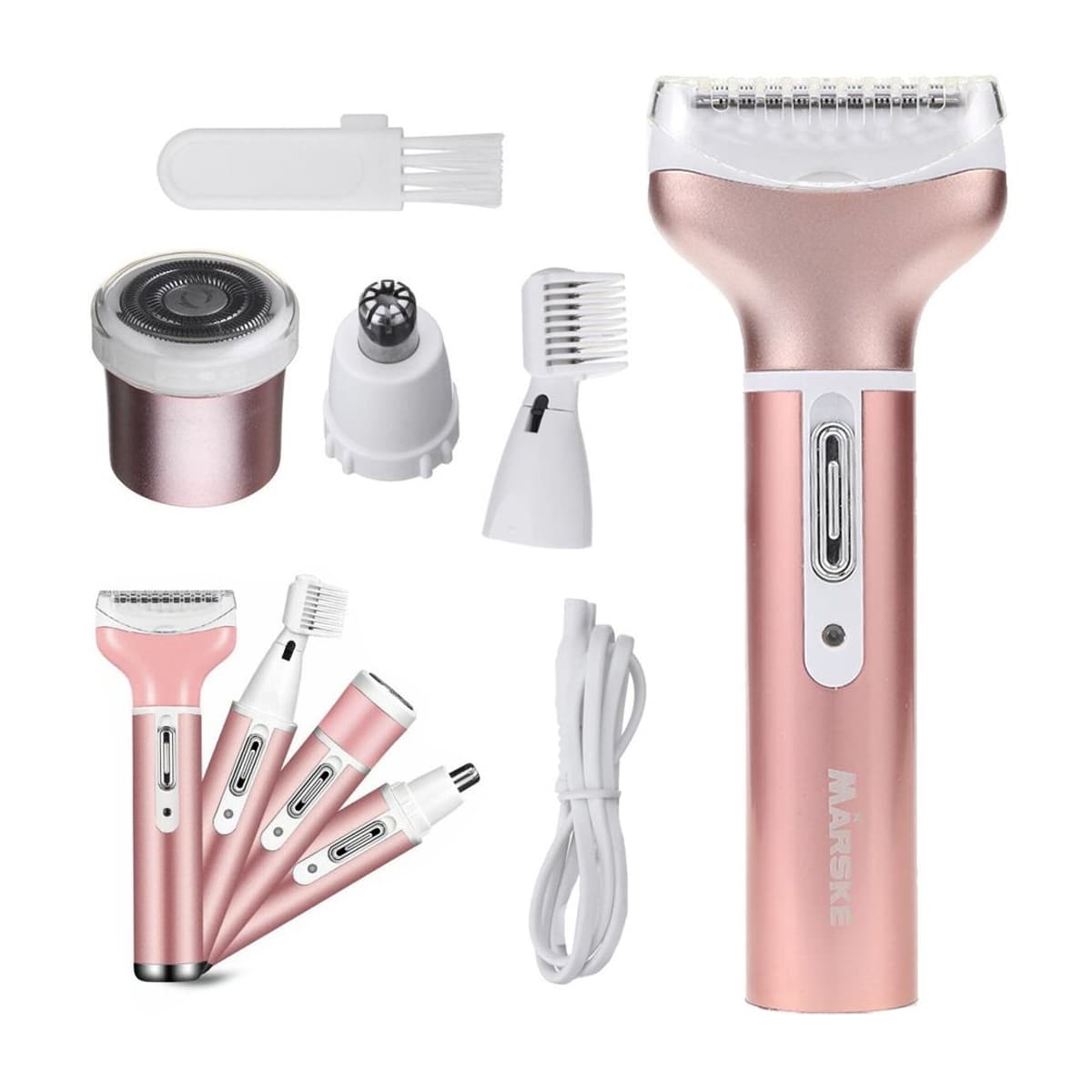 Epilator för kvinnor, 4 utbytbara huvuden