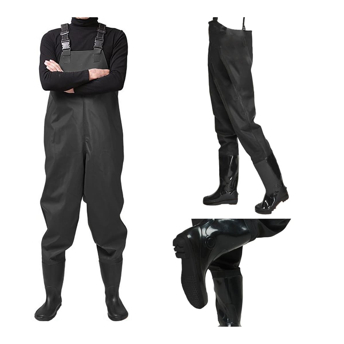 Fiskebyxor med hängslen, storlek 43