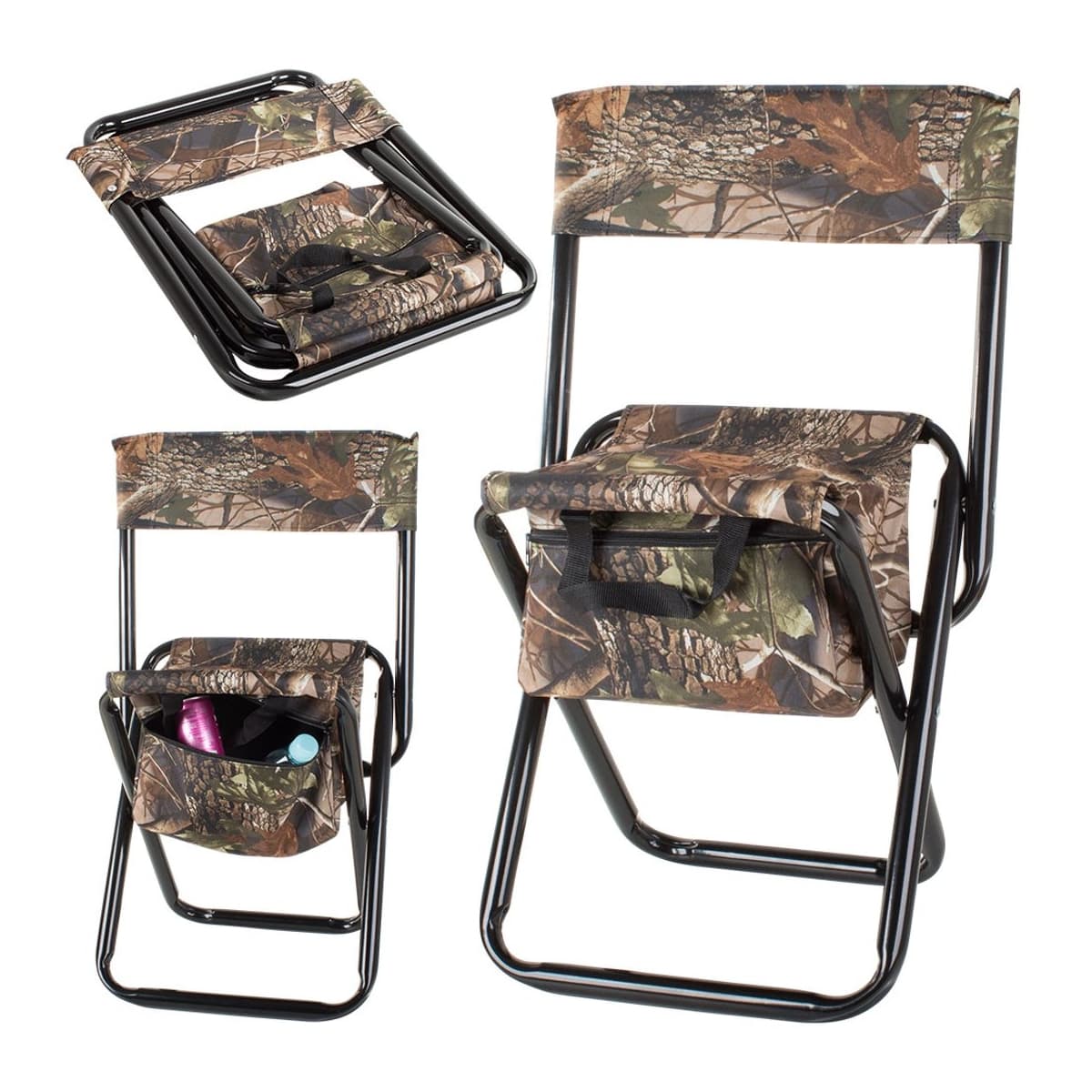 Fiskestol med ryggstöd och bärväska