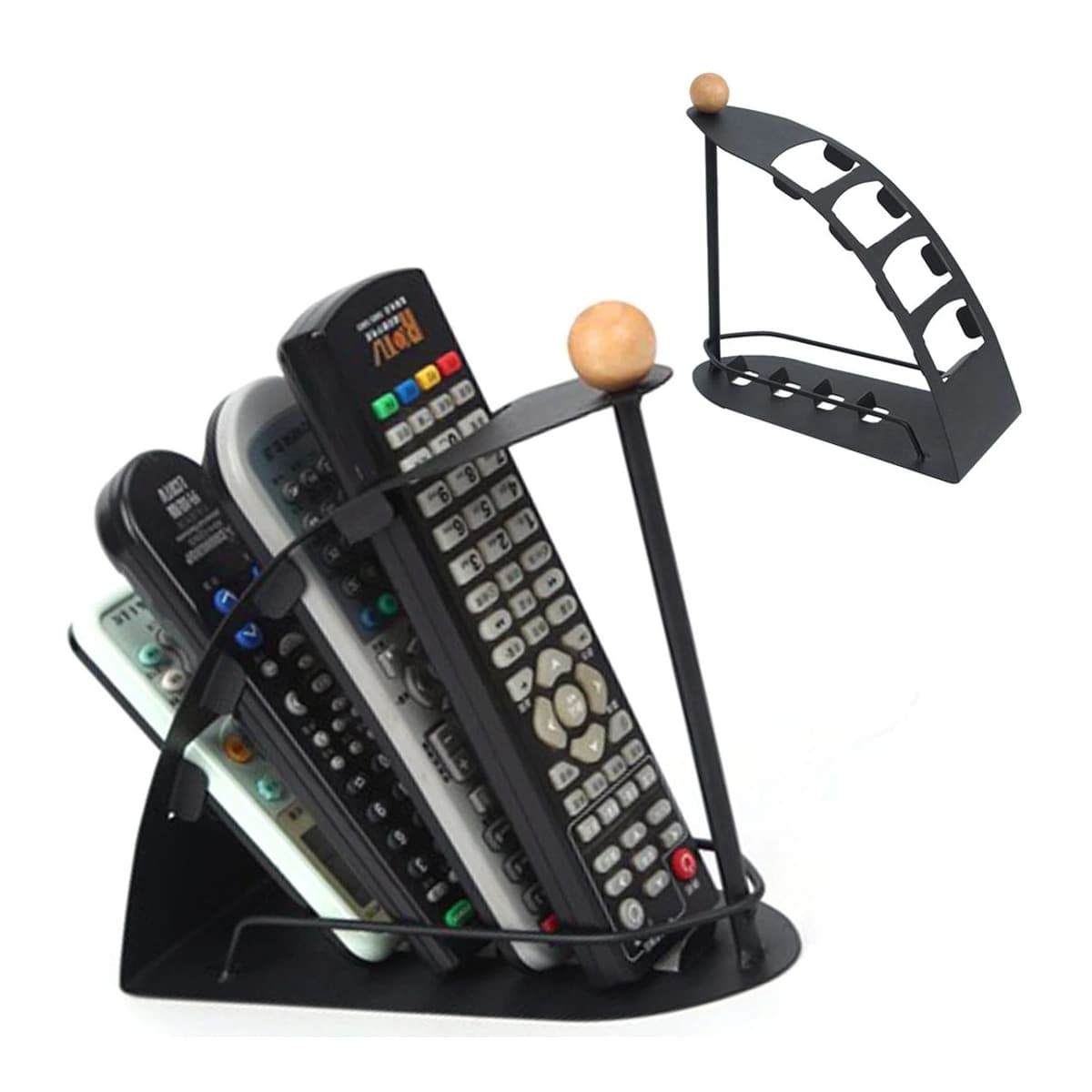 Fjärrkontrollhållare, metall, 4 fack