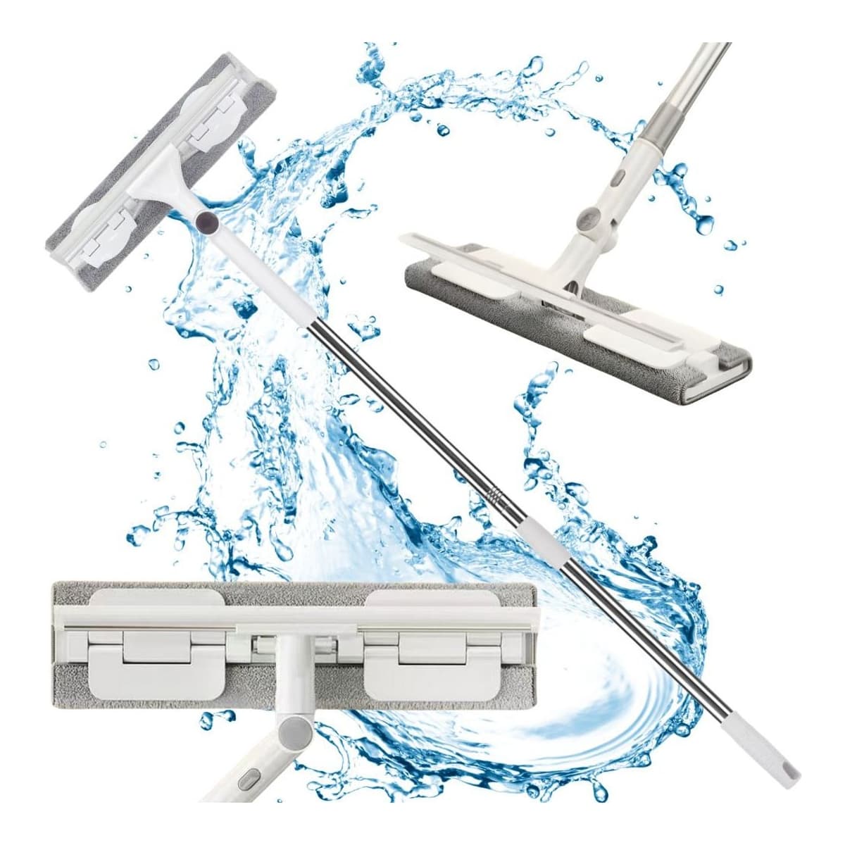 Fönsterskrapa teleskop 2-i-1 med mikrofiberdyna