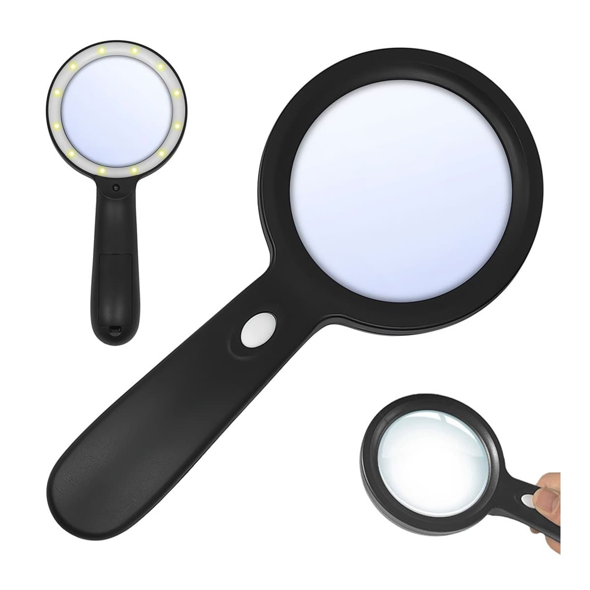 Förstoringsglas 10x med LED-belysning, 8,5 cm