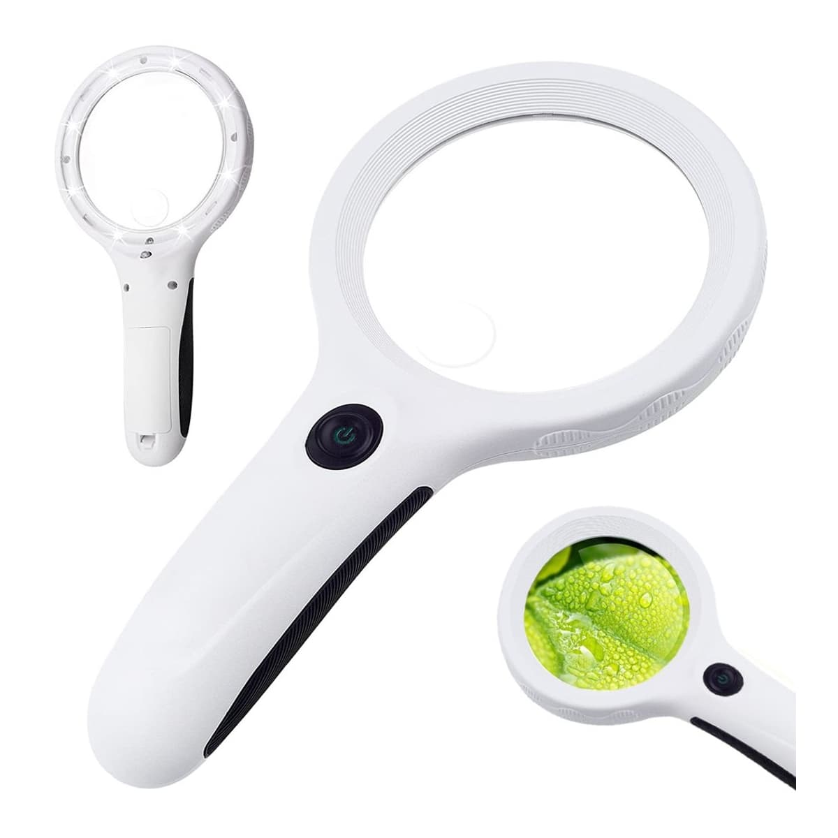 Förstoringsglas 4x, 8 LED + UV, 60 mm