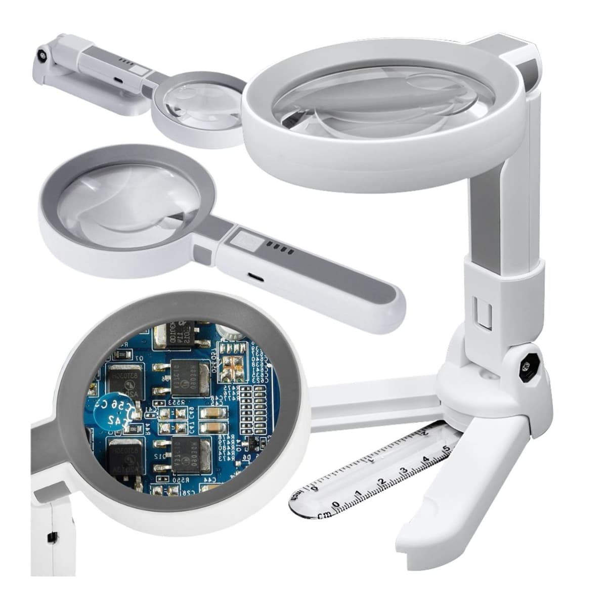 Förstoringsglas med LED-belysning, 3,5x/10,25x