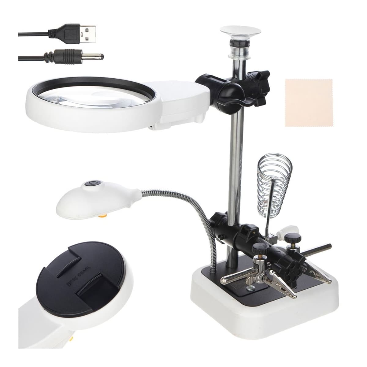 Förstoringslampa för lödning, 6 LED, 3,5-11,5x