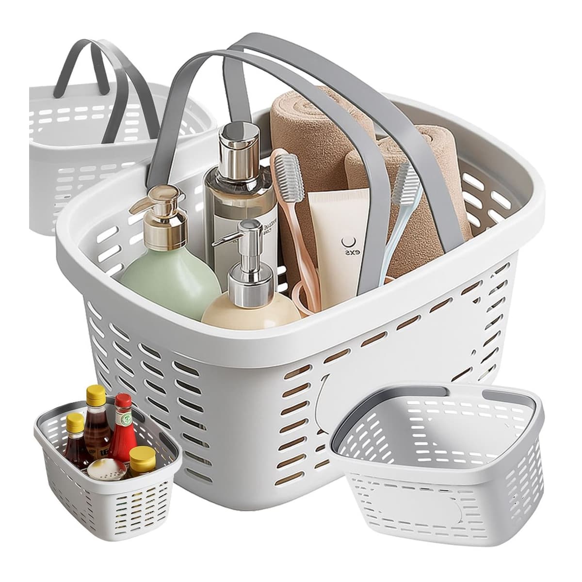 Förvaringskorg med handtag, 25,5 x 17,5 cm