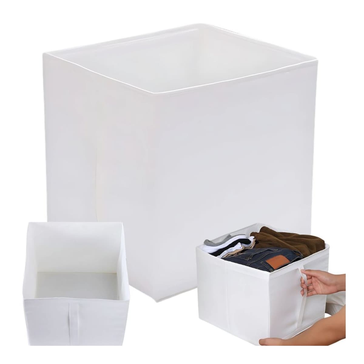 Förvaringslåda för kläder, vit, 31x34x33 cm