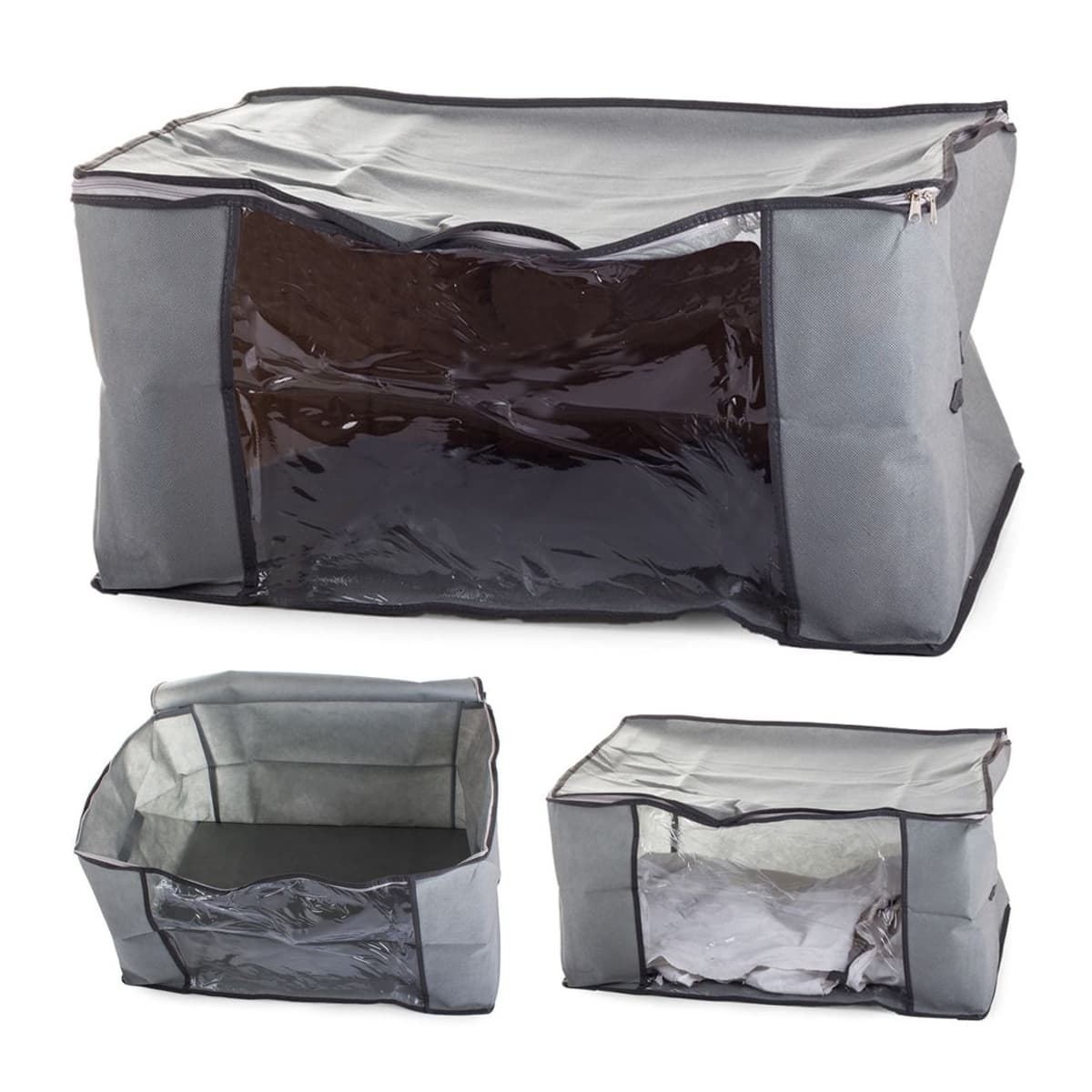 Förvaringslåda med dragkedja, 60x45x30 cm