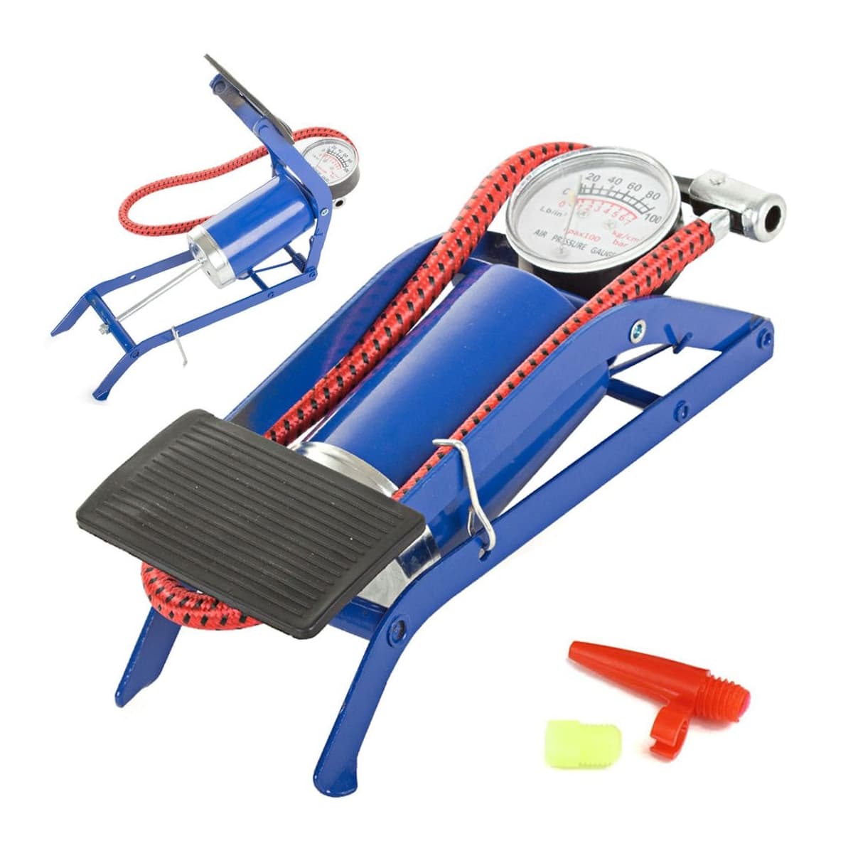 Fotpump med manometer, 7 bar