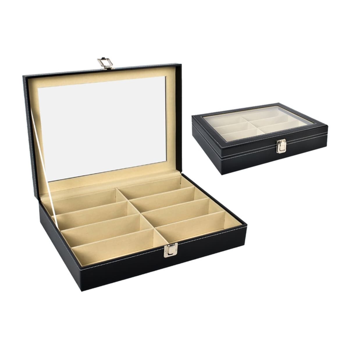 Glasögonförvaring 8 fack med transparent lock