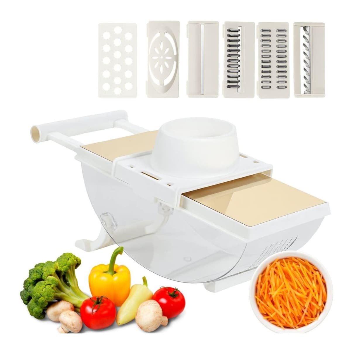 Grönsaksskärare med 6 blad och äggviteseparator