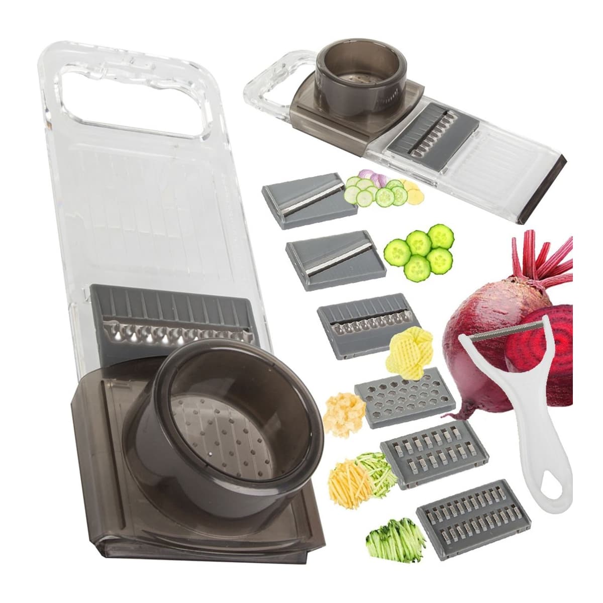 Grönsaksskärare med 6 blad och skalare