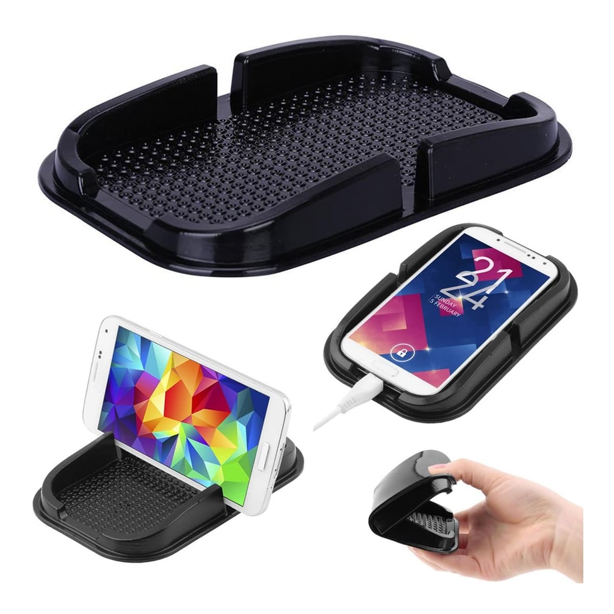 Halkskyddsmatta för telefon, silikon, 15,5 cm