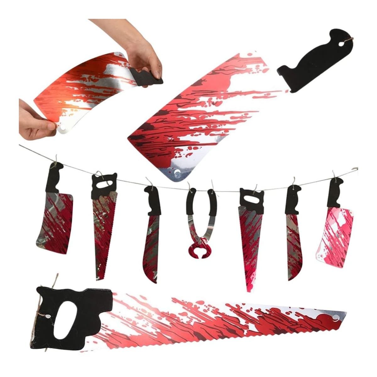 Halloween-girland med verktyg, 2 m