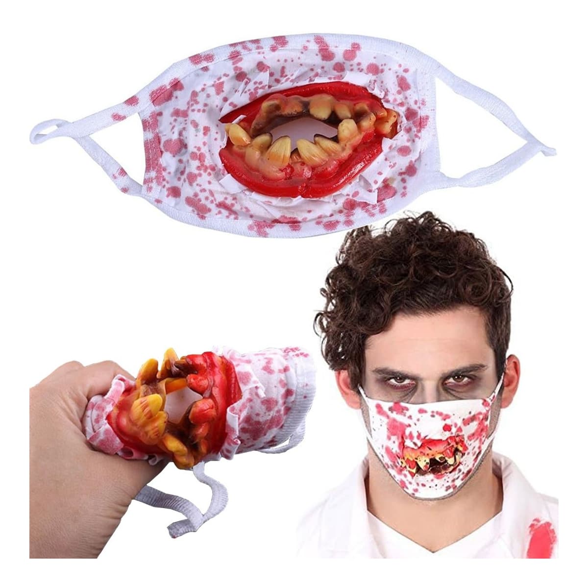 Halloween-mask med blodiga tänder