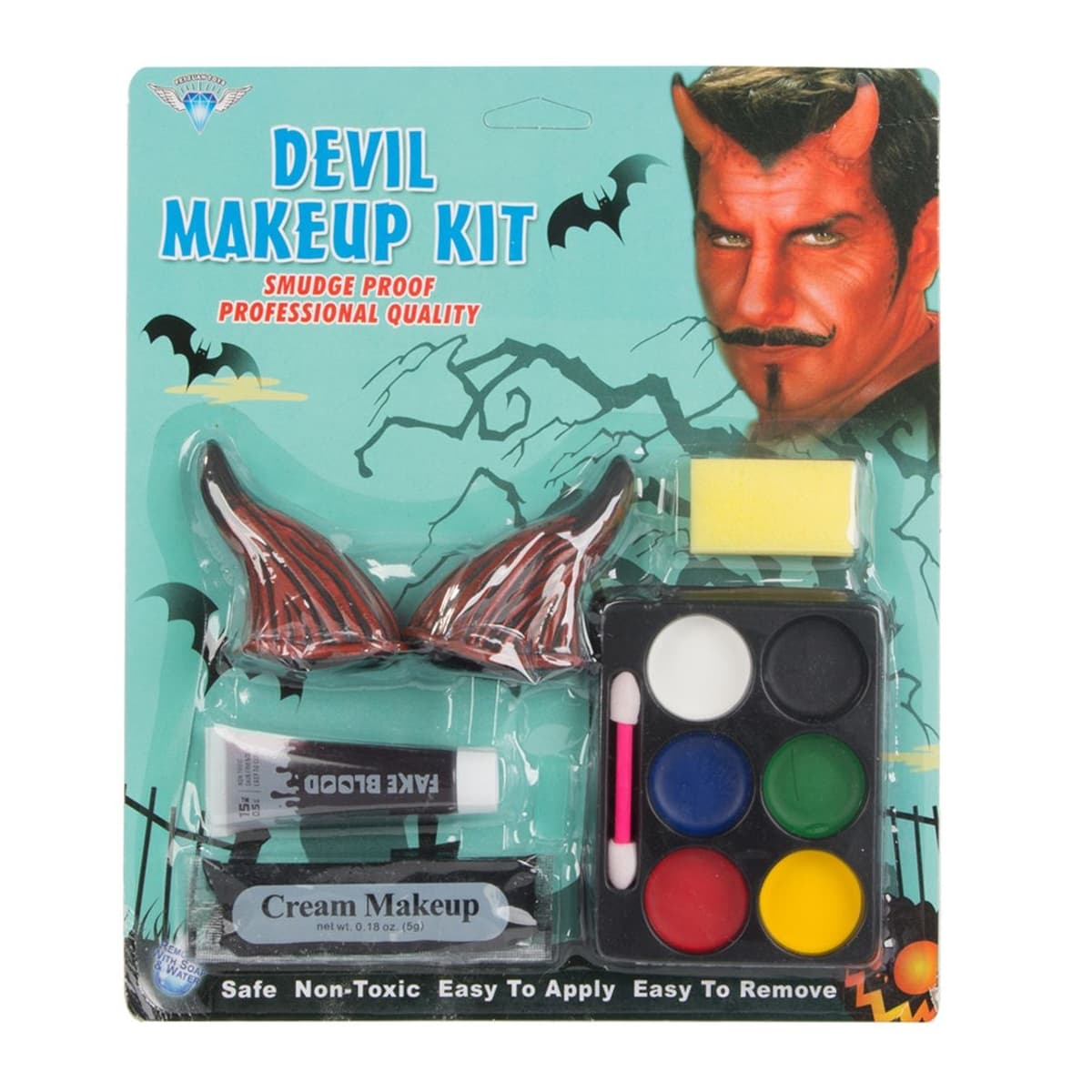 Halloween-smink djävul med horn, 6 färger