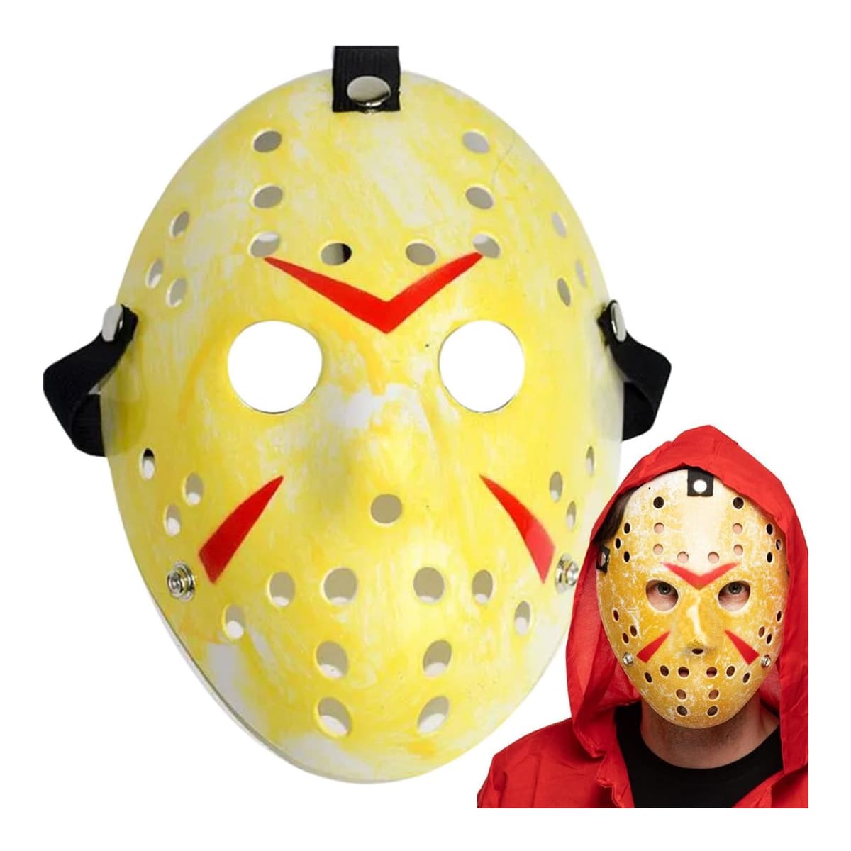 Halloweenmask Jason Voorhees, vit hockeymask