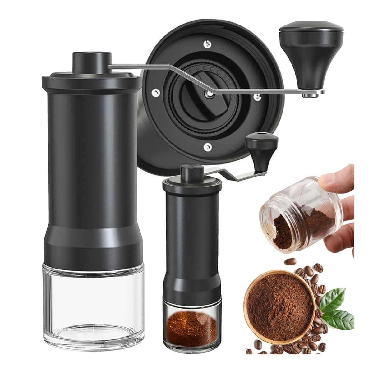 Handdriven kaffekvarn med justerbar malning