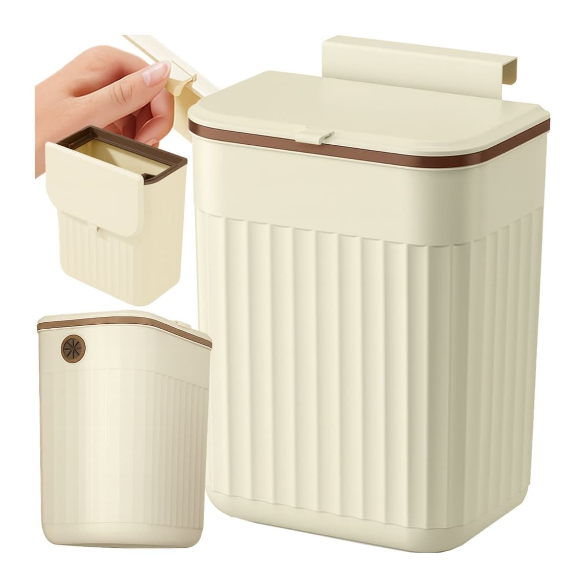 Hängande sophink, 11 liter, med lock