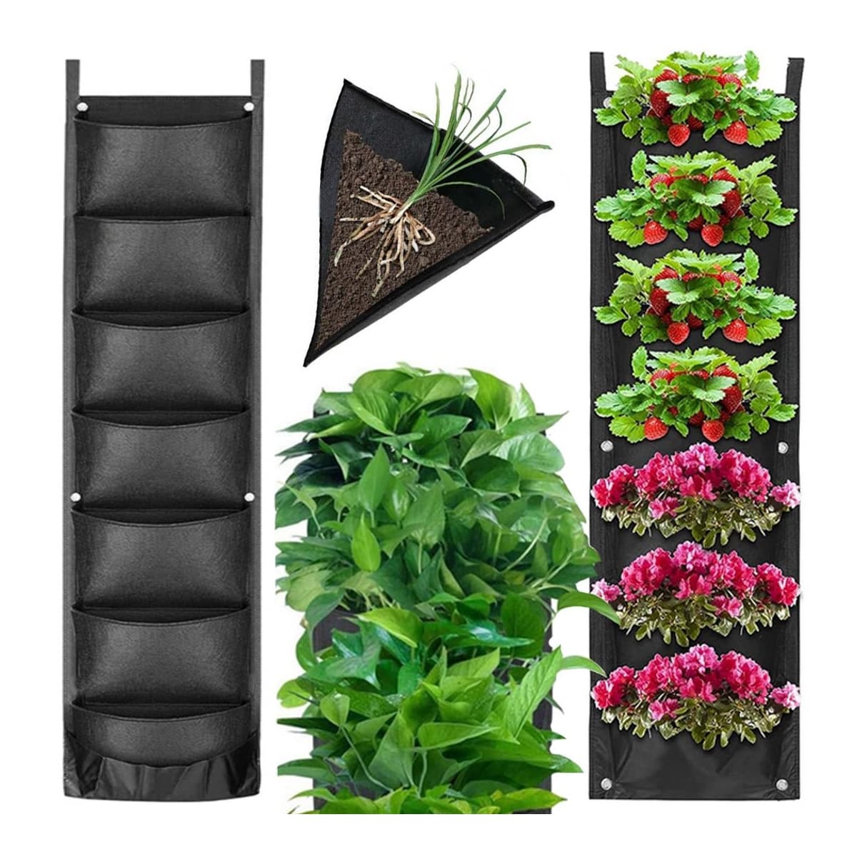 Hängande växthållare med 7 fickor, 100 cm