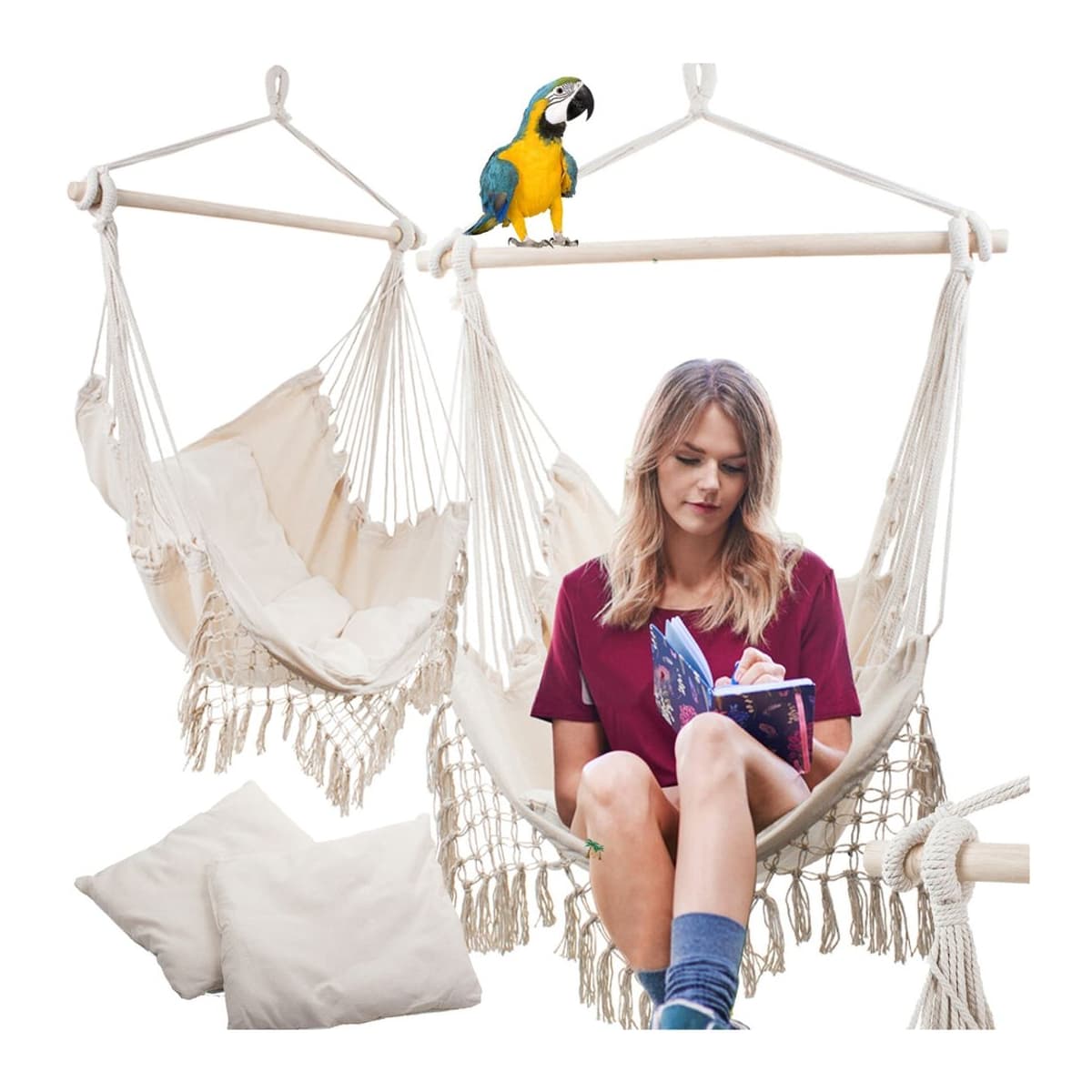 Hänggunga med träram och kuddar, 120 kg