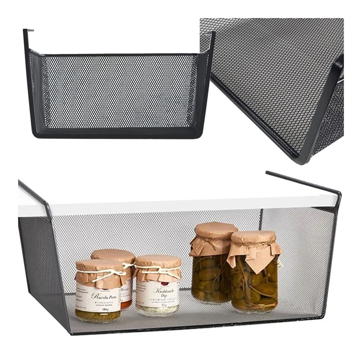 Hängkorg för skåp, metall, 31 cm