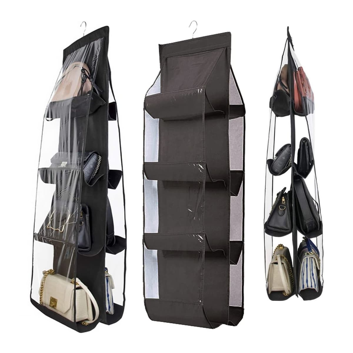 Hängorganizer för handväskor, 8 fickor, 100 cm
