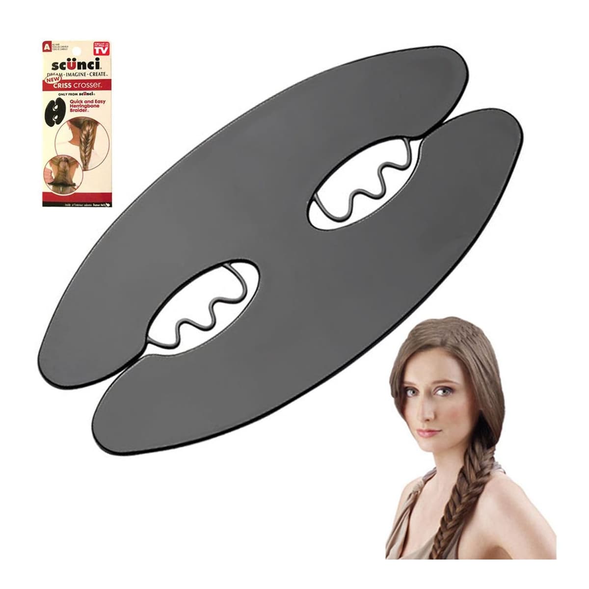 Hårfläta-verktyg för korsade flätor