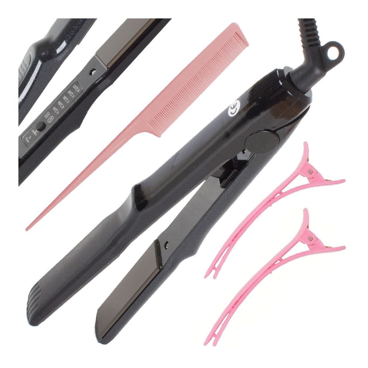 Hårplattång med keramiska plattor, 60W, 5 lägen