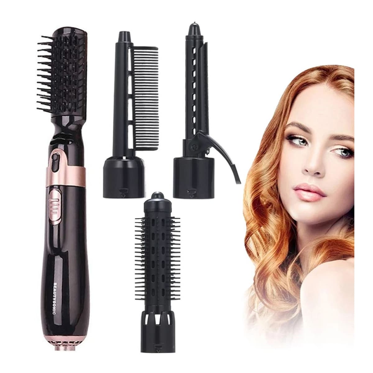 Hårtork med lockborste, 4 tillbehör, 550W