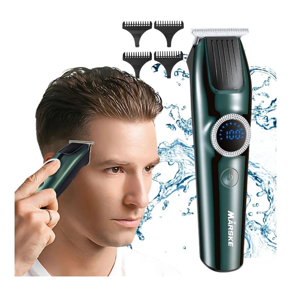 Hårtrimmer trådlös, USB-C, 4 kammar