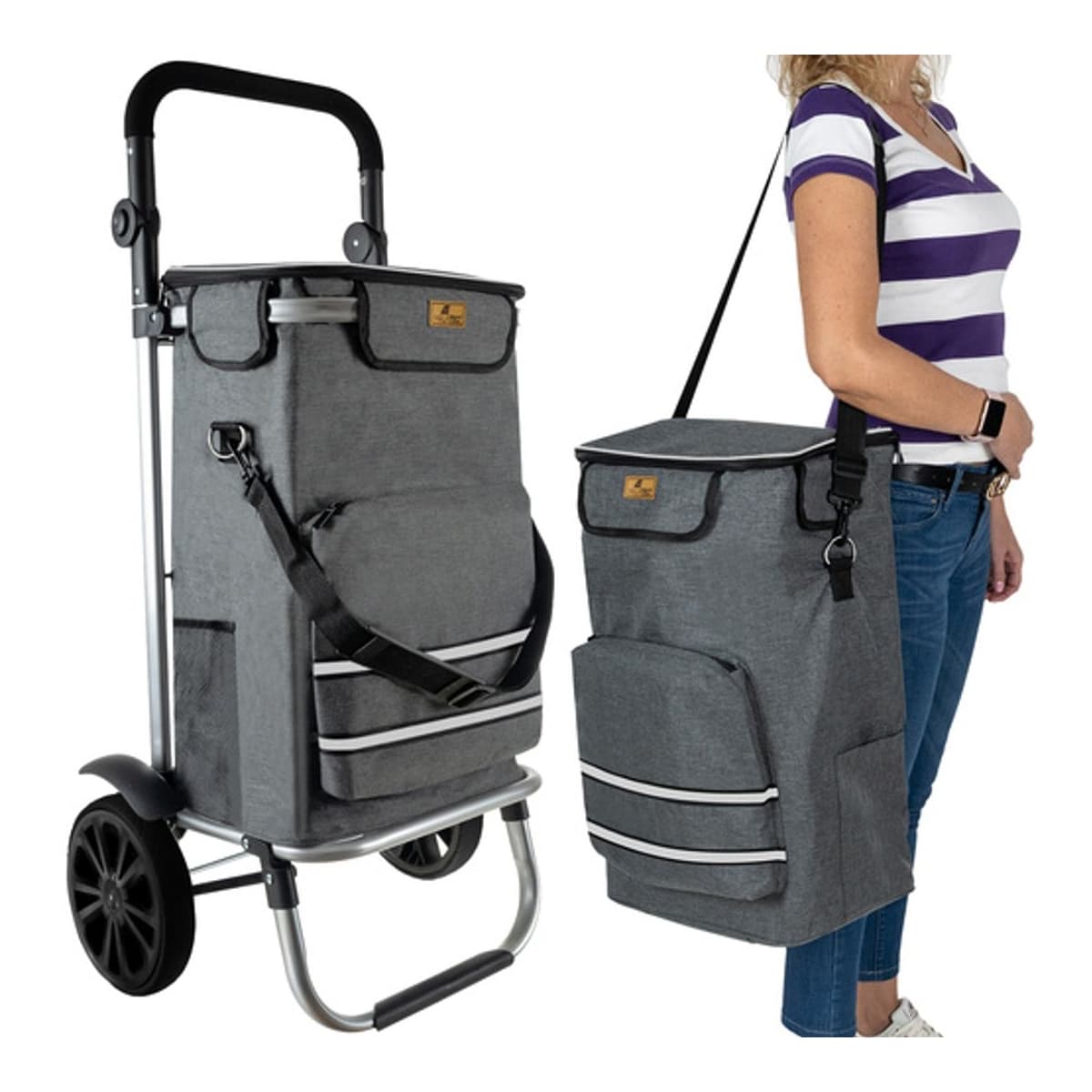 Hopfällbar handkärra med hjul, 40 liter