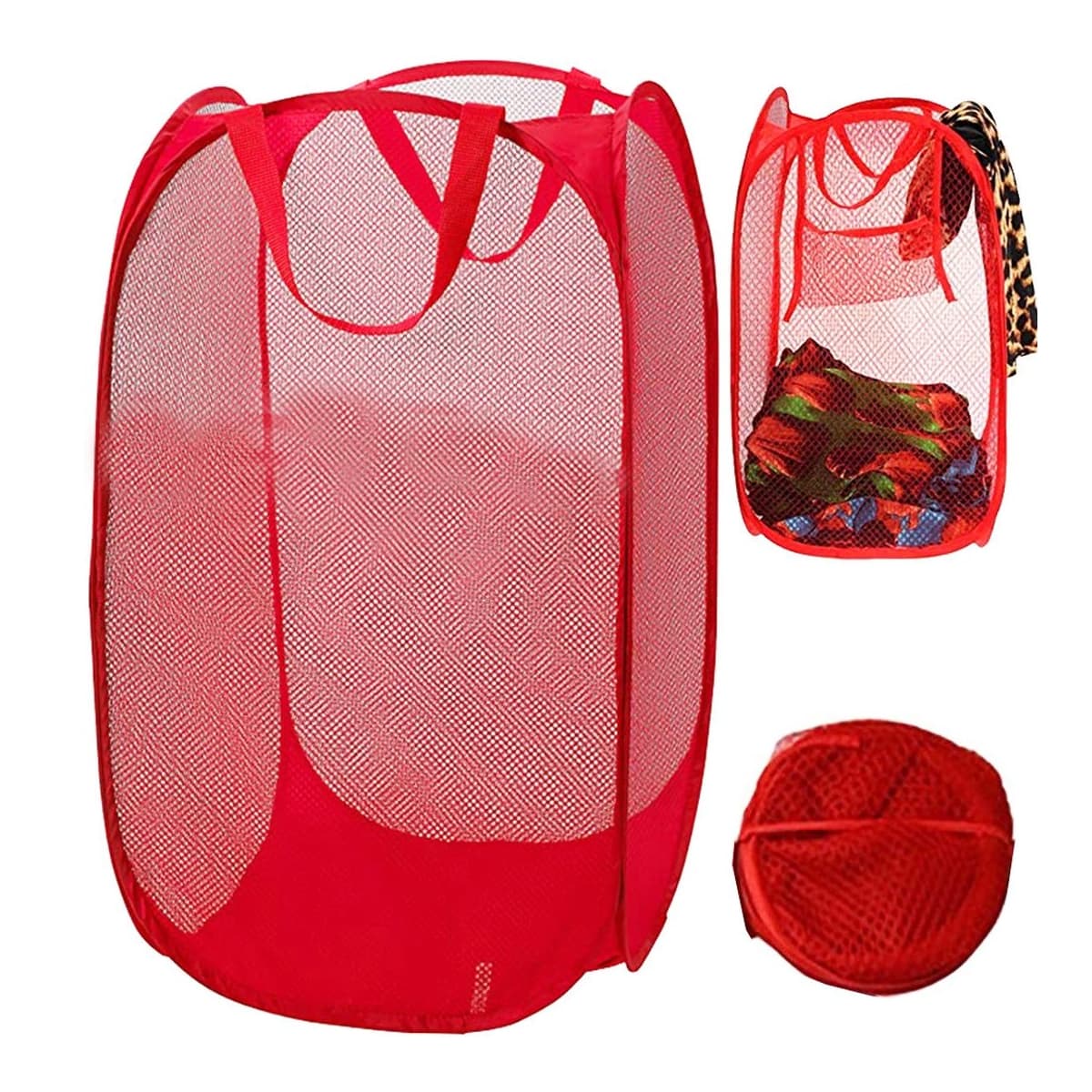 Hopfällbar tvättkorg, 40 liter, röd