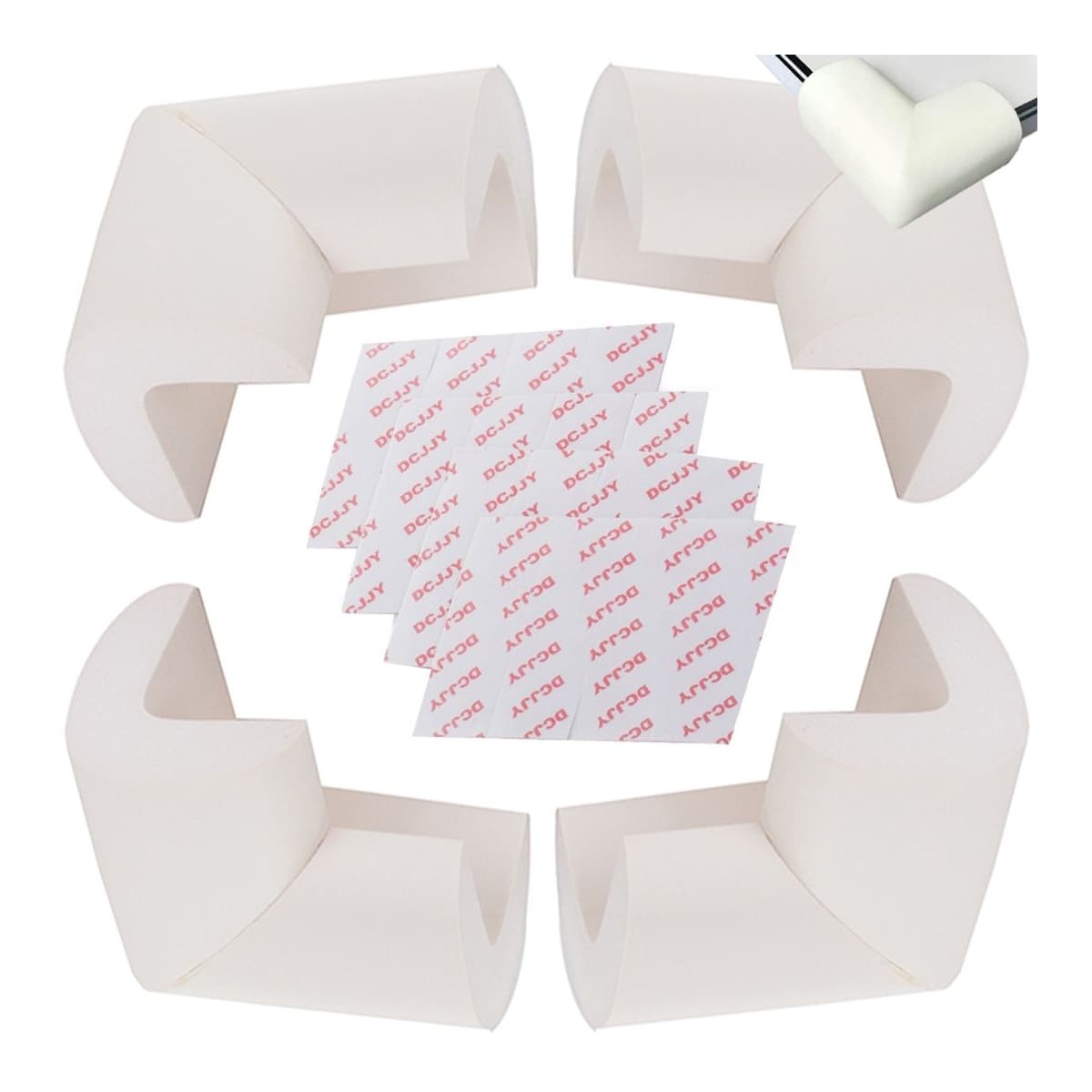 Hörnskydd i skum, vita, 4-pack, 55x55x35 mm