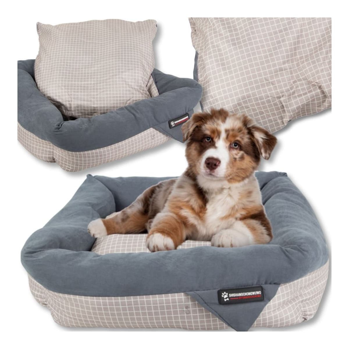 Hundbädd med avtagbar kudde, 58x58 cm