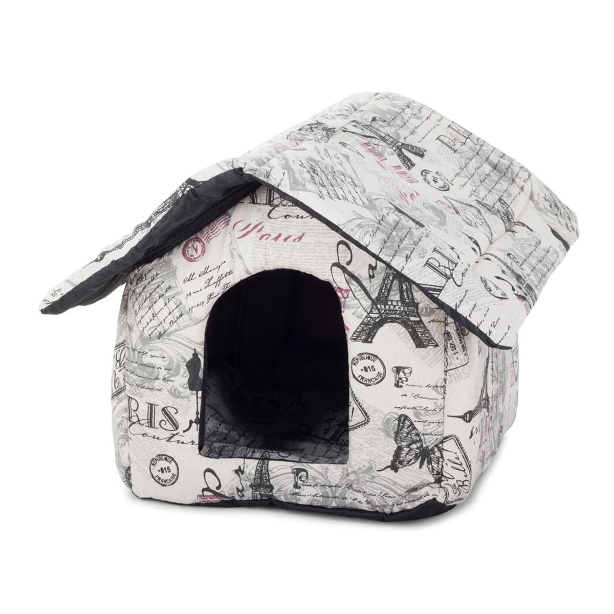 Hundbädd med tak, hopfällbar, 32x32x29 cm