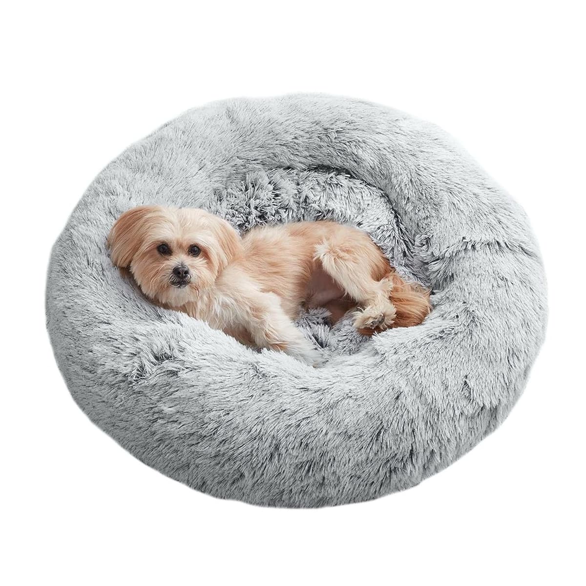 Hundbädd plyschmaterial, rund, 80 cm
