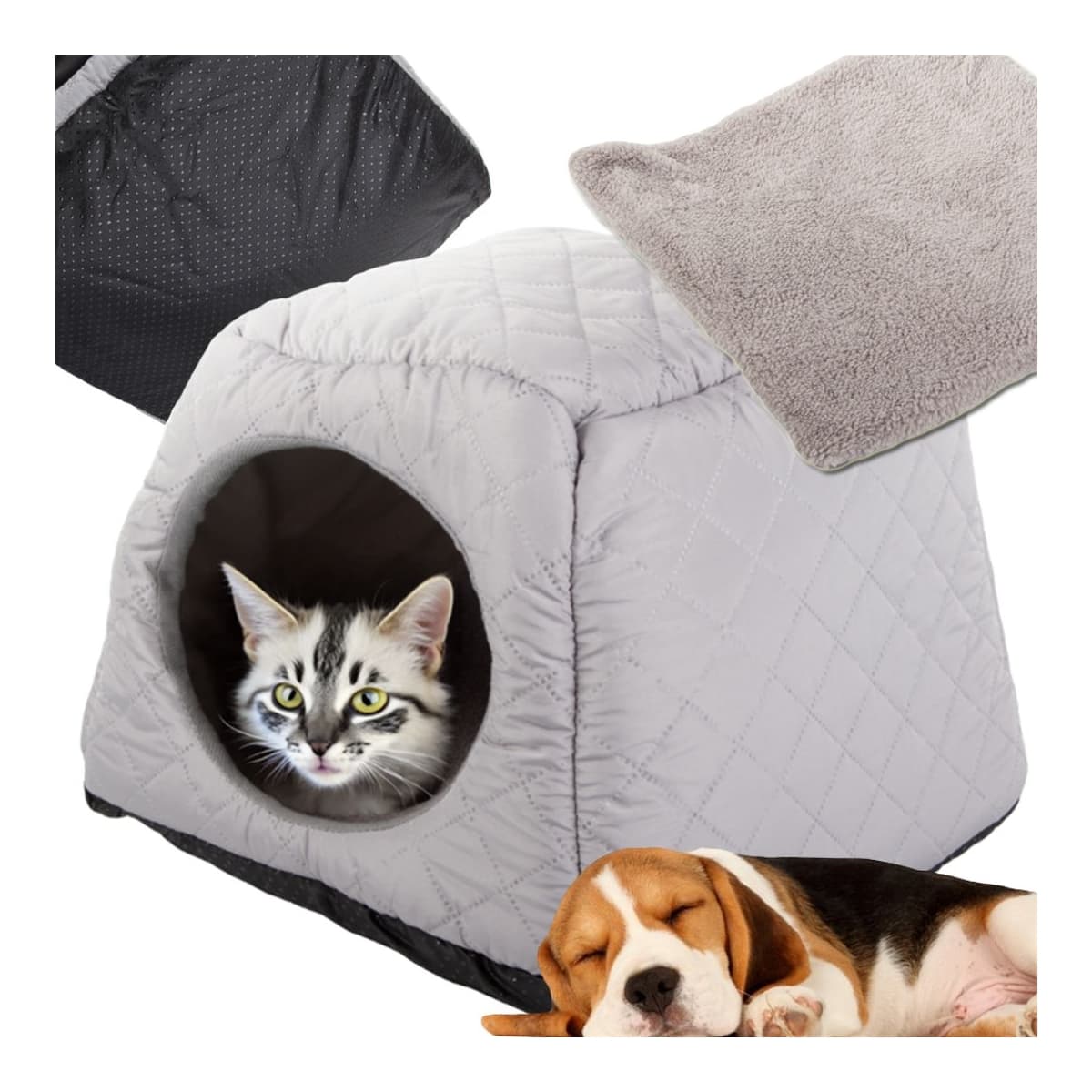 Hundbädd tält, mjuk grotta, 28x35x33 cm