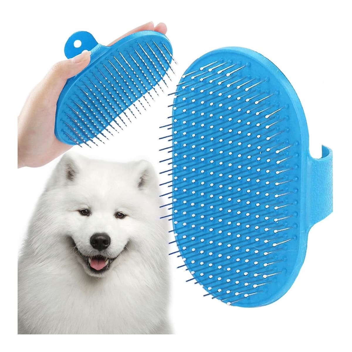 Hundborste med gummigrepp, 13 cm