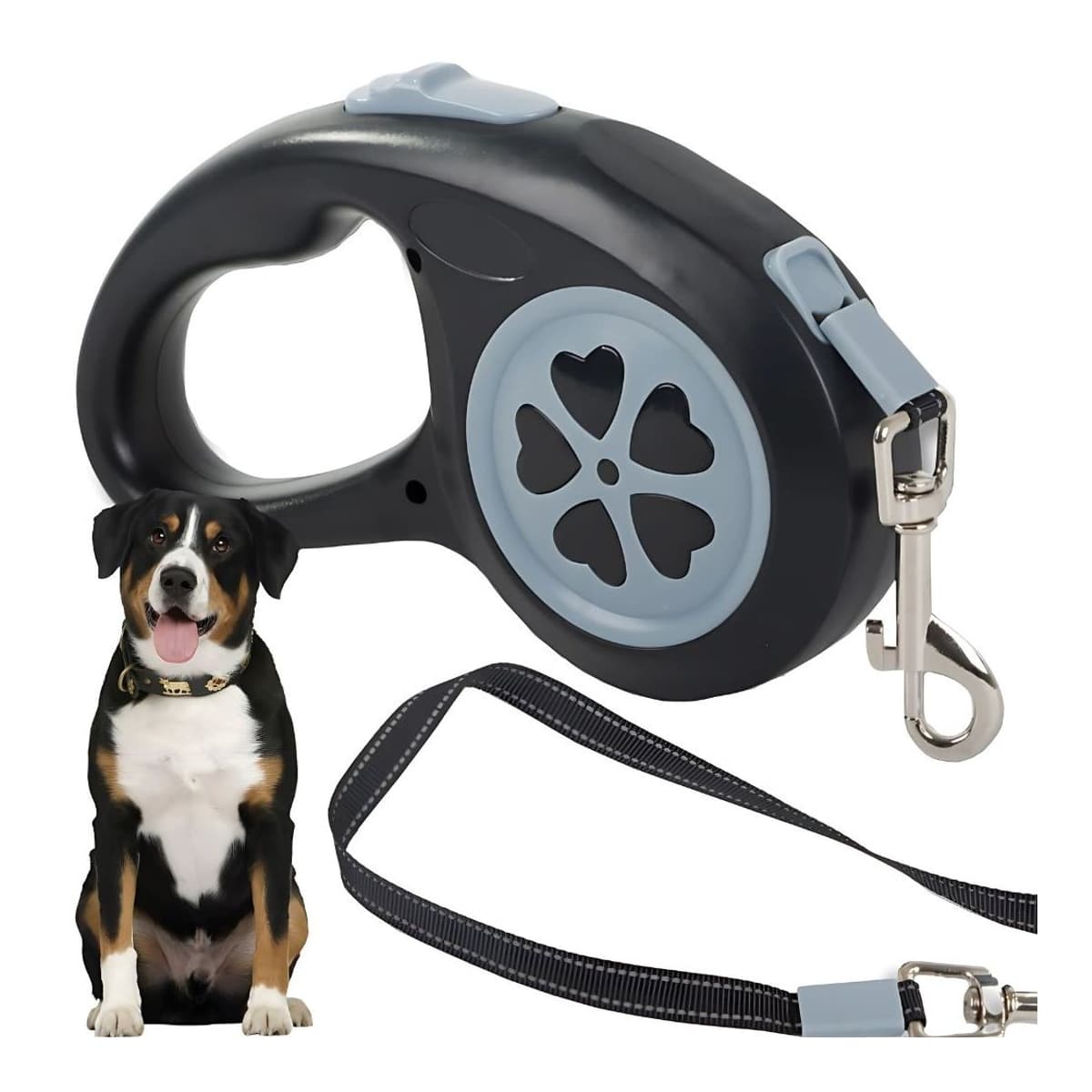 Hundfoppkoppel, automatiskt, 5 m, 15 kg