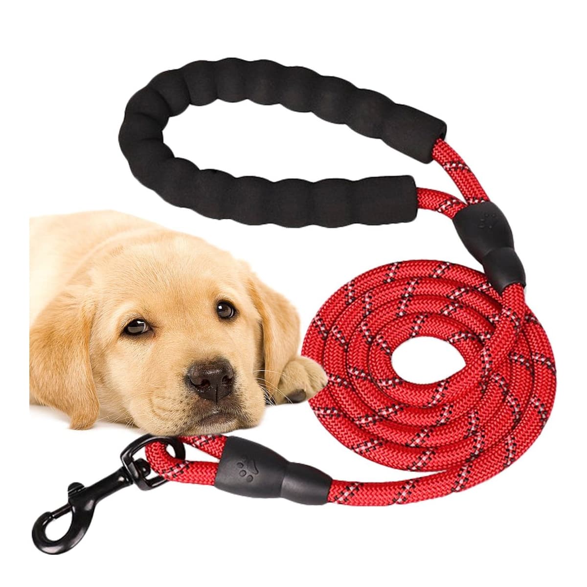 Hundkoppel med handtag och reflex, 120 cm