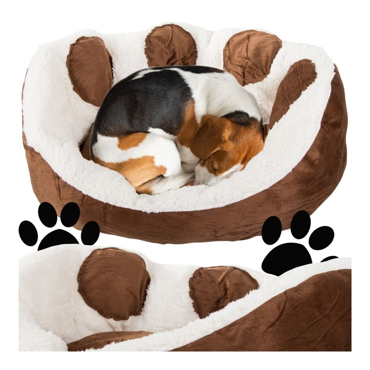 Hundkorg plysch, 60 cm diameter, upphöjda kanter