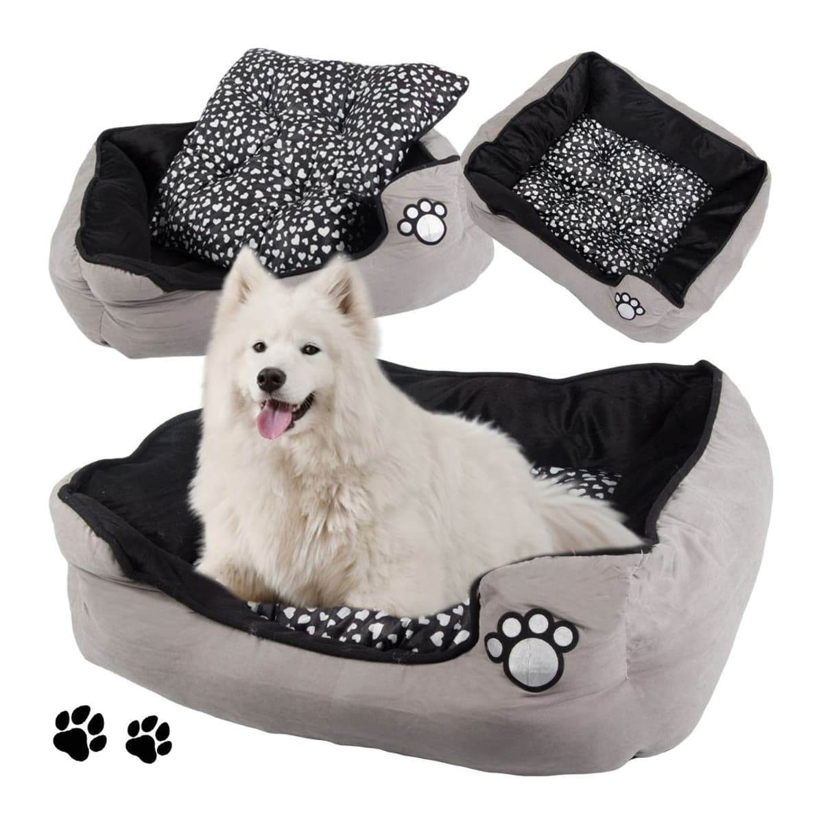 Hundsäng med utdragbar kudde, 60x50 cm