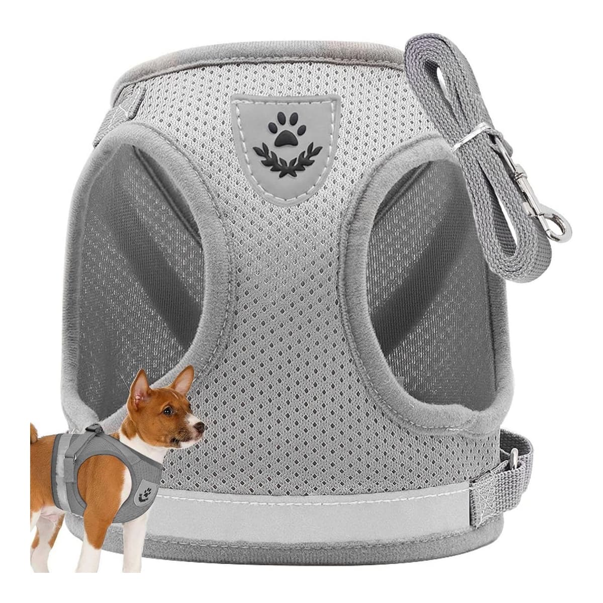 Hundsele tryckfri med koppel och reflex, S